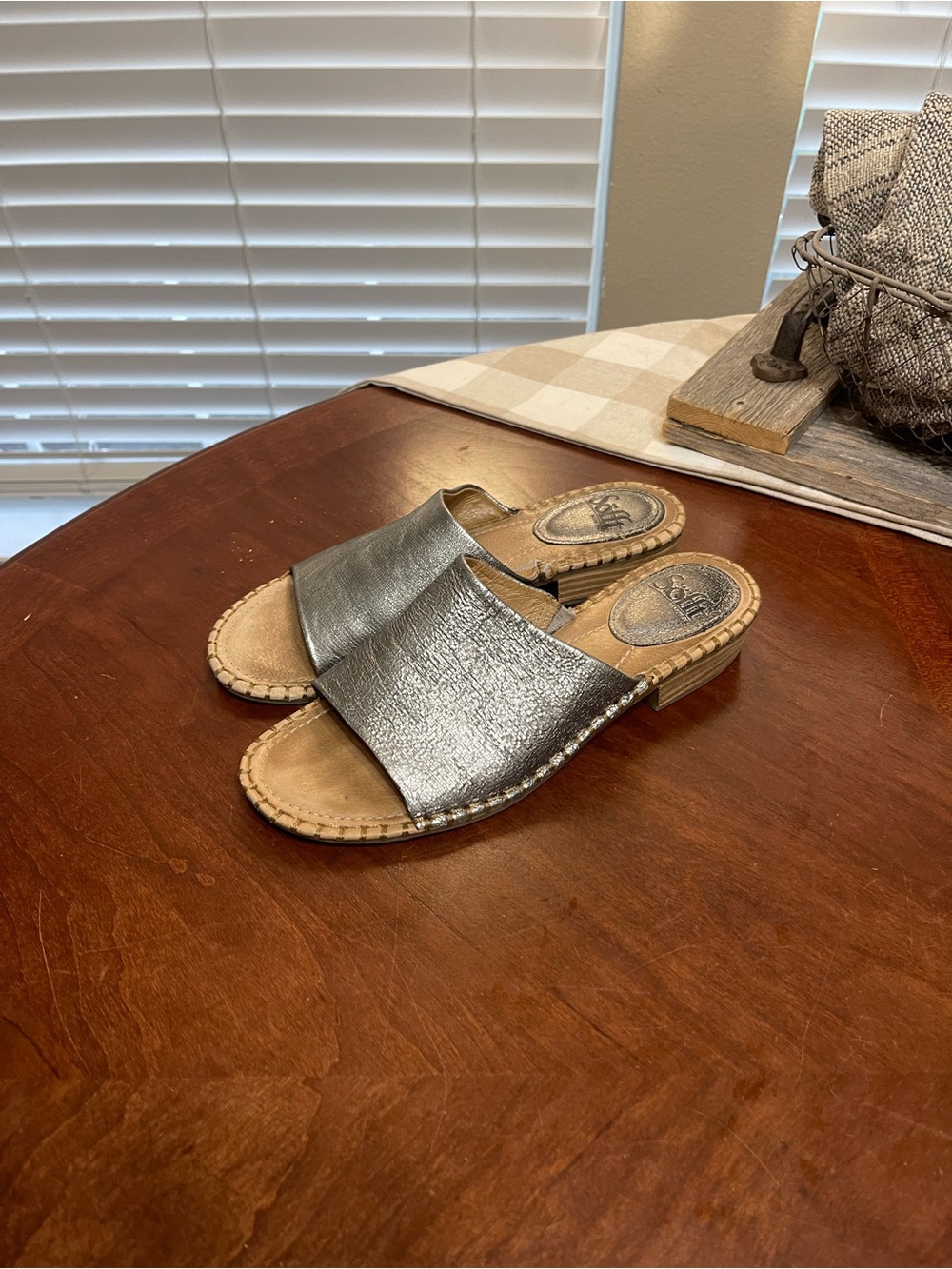 SOFFT "Nalanie"  Leather Metallic Silver Slide